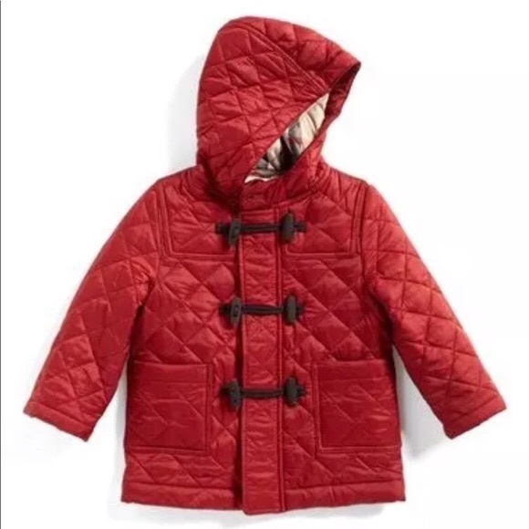 Burberry Other - GUC BURBERRY RED TOGGLE QUILTED JACKET